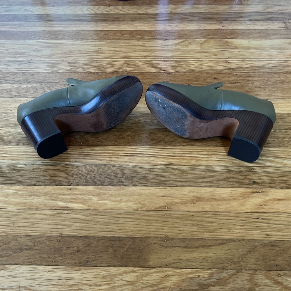 Vince Narissa Leather Block Heel Clogs - Picture 6 of 8